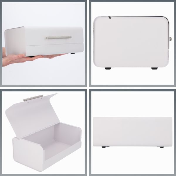 CHLEBAK POJEMNIK NA CHLEB PIECZYWO STALOWY BIAŁY zdjęcie 5