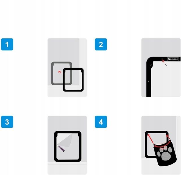 DRZWICZKI KLAPKA DLA KOTA PSA DO MOSKITIERY MAGNES zdjęcie 6