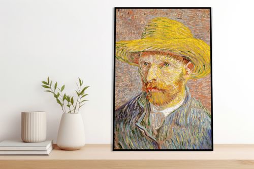 Plakat 40x60cm Self-Portrait with a Straw Hat, Van Gogh Vintage na Arena.pl