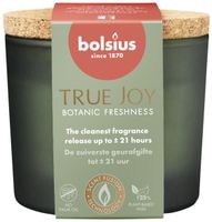 Świeca zapachowa w szkle z korkiem BOLSIUS True Joy Botanic Freshness ~21h