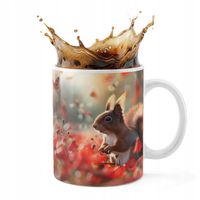 KUBEK CERAMICZNY 330ML DRUK - ZWIERZĘTA DZIKIE LEŚNE WIEWIÓRKA