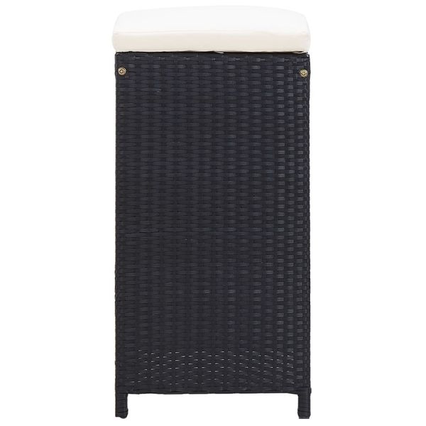 Emaga 9-cz. zestaw ogrodowych mebli barowych, ratan PE, czarny zdjęcie 8