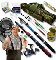 ZESTAW WEDKARSKI DLA POCZATKUJACYCH DUZA TORBA WEDKARSKA WEDKA KOLOWROTEK