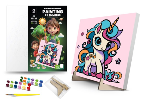 Zestaw Kreatywny Malowanie Po Numerach Dla Dzieci Zabawny Jednorożec Qbee na Arena.pl