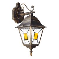 Elewacyjny kinkiet ścienny Janel 90982A86 metal szkło czarny złoty