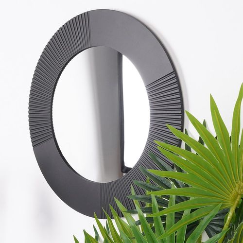 Lustro ścienne czarne okrągłe 48 cm na Arena.pl