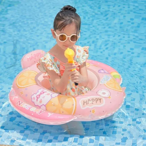 Dmuchany Pontonik Z Siedziskiem Różowe Koło Z Pistoletem Do Pływania Dla na Arena.pl