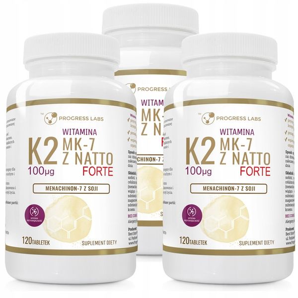 WITAMINA K2 MK-7 z natto 100mcg FORTE 360 tabletek zdjęcie 1