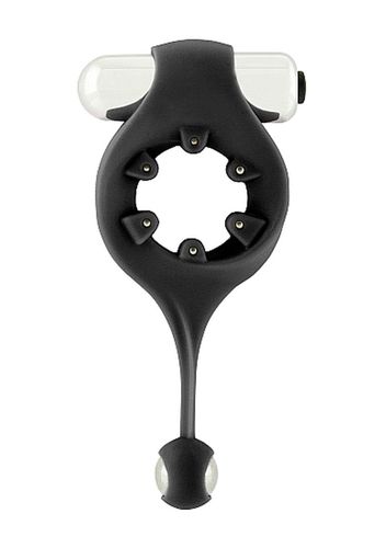 Infinity - Vibrating Cockring With Dangling Ball - Black na Arena.pl