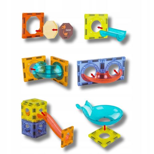 KLOCKI MAGNETYCZNE KONSTRUKCYJNE ŚWIECĄCY KULODROM TOR EDUKACYJNE PANELE 75 na Arena.pl