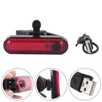 Lampka rowerowa 4 tryby pracy USB czerwona