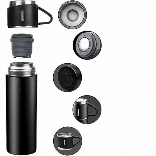 ELEGANCKI TERMOS PRÓŻNIOWY Z KUBKIEM PREZENT DLA MĘŻCZYZNY 3 KUBKI + TORBA na Arena.pl