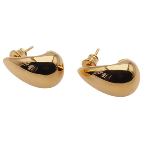 Kolczyki sztyfty krople - srebro złocone na Arena.pl