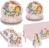 Zastawa stołowa jednorazowa motyw zwierzęcy 61szt