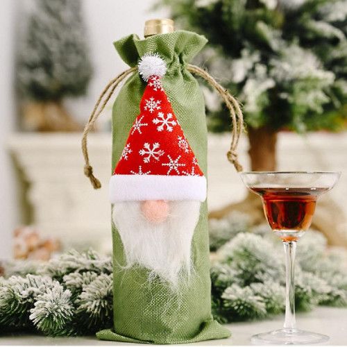 ŚWIĄTECZNE ETUI NA WINO DEKORACJA Z MIKOŁAJEM na Arena.pl