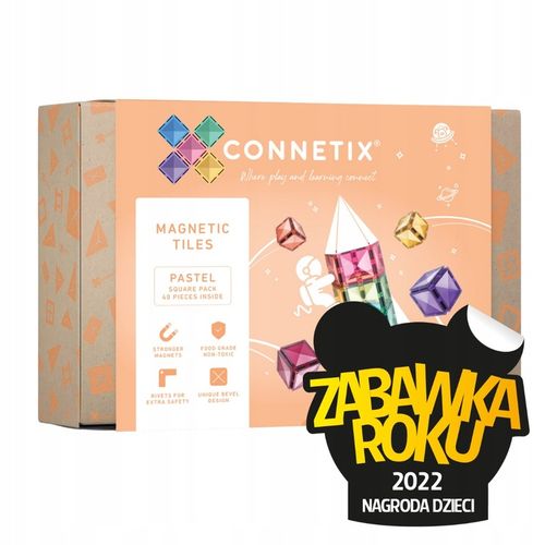 Connetix: 40 el. Klocki magnetyczne Pastel Square na Arena.pl