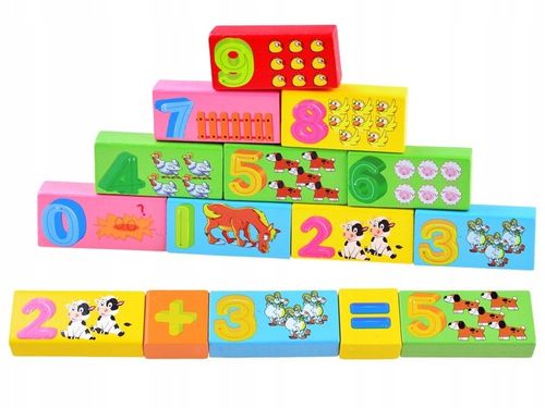 Kolorowe Klocki drewniane sorter farma 100e ZA3565 na Arena.pl