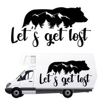 NAKLEJKA NA SAMOCHÓD góry las KAMPER przyczepę kempingową auto 140 cm