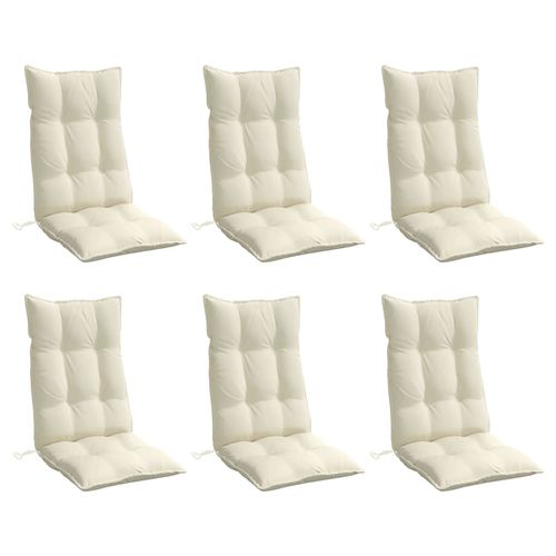 Poduszki na krzesła z wysokim oparciem, 6 szt., kremowe, Oxford na Arena.pl