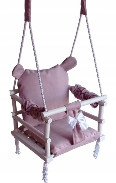 Huśtawka biała MIŚ 3w1 dla dzieci ROŻ DOM pokojowa zdjęcie 1