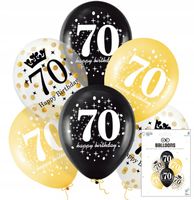 ZESTAW BALONÓW Z KONFETTI NA 70 URODZINY JUBILUSZOWE DEKORACJA URODZINOWA