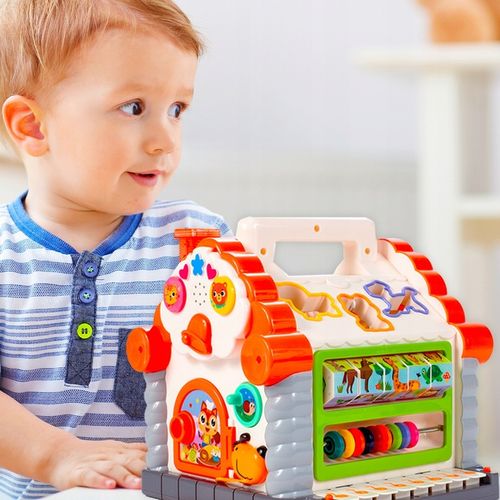 MULTIDOMEK DOMEK INTERAKTYWNY SORTER KLOCKI PIANINKO ZWIERZĄTKA DLA DZIECI na Arena.pl