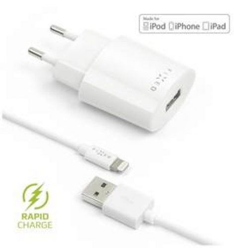 Ładowarka do sieci FIXED 1x USB, 2,4A + Lightning kabel (FIXC-UL-WH) Biała na Arena.pl