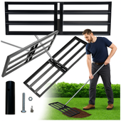 Niwelator do trawnika 30x120 cm kretowisk stalowy ręczny równiarka terenu