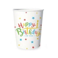 kubki happy birthday kolorowe 6szt urodziny