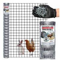 SIATKA LEŚNA ogrodzeniowa 200/21/10L 25mb oczka KWADRATY 10x10 GĘSTA gratis