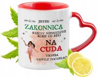 Kubek Dla Zakonnicy Czerwony Z Uszkiem W Kształcie Serca Na Prezent