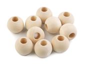 KORALIKI DREWNIANE NIELAKIEROWANE NATURALNE MAKRAMA 20MM 4SZT