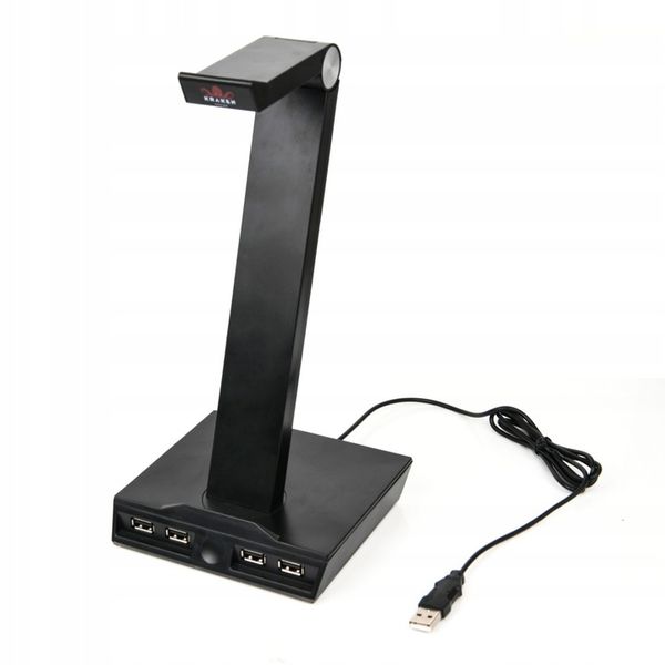 STOJAK UCHWYT NA SŁUCHAWKI LED RGB PODŚWIETLENIE HUB + 4x USB zdjęcie 4