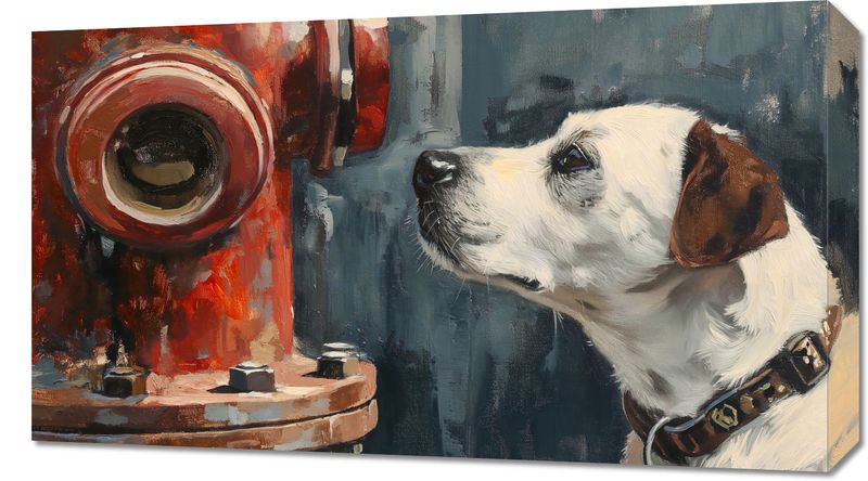 Obraz 70x40cm Kumpel przy Hydrancie zdjęcie 1