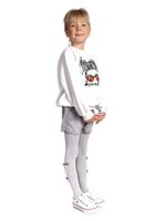 Rajstopy dziewczęce bawełniane z elementem 3D kokardka szare 104-110 YOCLUB