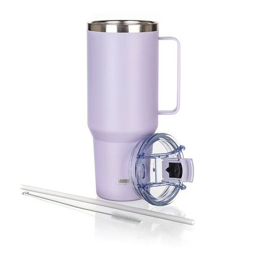 stalowy kubek termiczny termos 1200ml z rączką i słomką banquet twain lila na Arena.pl