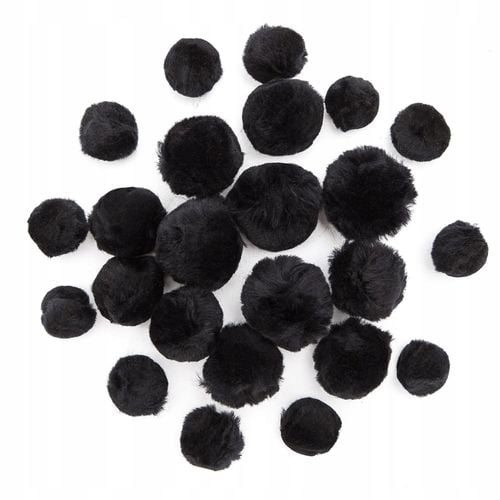 pompony akrylowe mix czarne 24 szt. 6676 na Arena.pl