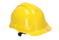 Kask ochronny żółty, 4-punktowy pasek podbródkowy