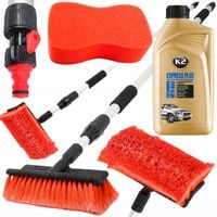 SZCZOTKA TELESKOPOWA MYCIA AUTA PANELI FOTOWOLTAICZNYCH + SZAMPON + GĄBKA