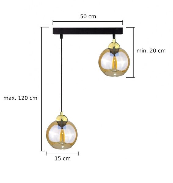 Lampa wisząca 2xE27 AMBRE GOLD zdjęcie 4