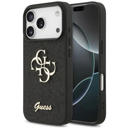 Etui Guess Fixed Glitter Big 4G na iPhone 17 Pro - czarne na Arena.pl