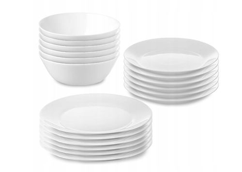 Serwis obiadowy Ikea OFTAST 18 szt miski talerze talerzyki na Arena.pl