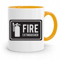 Kubek Żółty Dla Strażaka Fire Extinguisher Z Nadrukiem Ze Zdjęciem