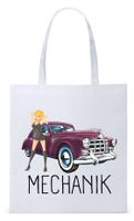 Dla Mechanika Prezent Torba Eco Biała Shopper Z Nadrukiem Ze Zdjęciem