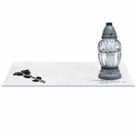 SZKLANA PODSTAWKA POD ZNICZE 60x20cm 494c + napis