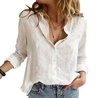 Eleganckie BLUZKA KOSZULOWA DAMSKA LNIANA KOSZULA ROZPINANA M