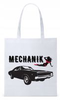 Dla Mechanika Prezent Torba Eco Biała Shopper Z Nadrukiem Ze Zdjęciem