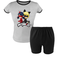 Krótka Piżama dziecięca Biedronka i Czarny Kot