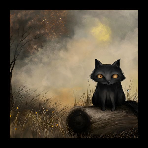 Plakat 20x20cm Czarny Kot zdjęcie 2