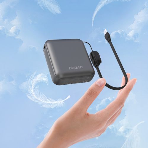 Powerbank K22+ 10000mAh z zawieszką kablem 22.5W USB-C - szary na Arena.pl